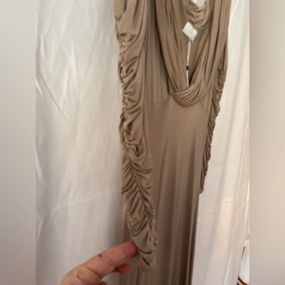 L'Academie Long Sleeve Tan Dress -Revolve - Picture 4 of 6